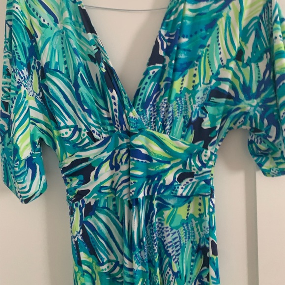 Lilly Pulitzer Parigi Maxi Dress Women's Dress Bright Navy Armadilly Dally (S) - Picture 2 of 4